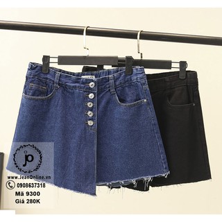 Quần short jean giả váy big size