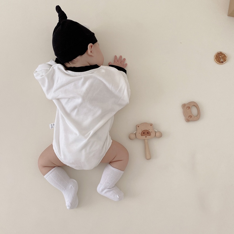 [BRAIN] Set body chip tay dài tặng kèm mũ cực xinh mẫu BRAIN chất vải tăm lạnh mềm mát cho bé sơ sinh (4-10kg)