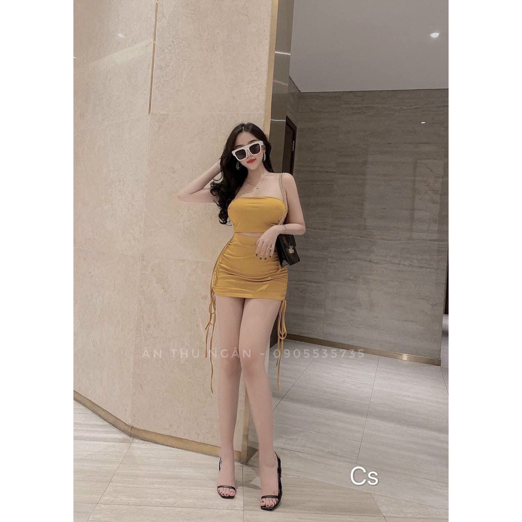 set ống kiểu chân váy rút dây 2 bên sexy hot hit thun thái mịn tôn dáng hot hiot