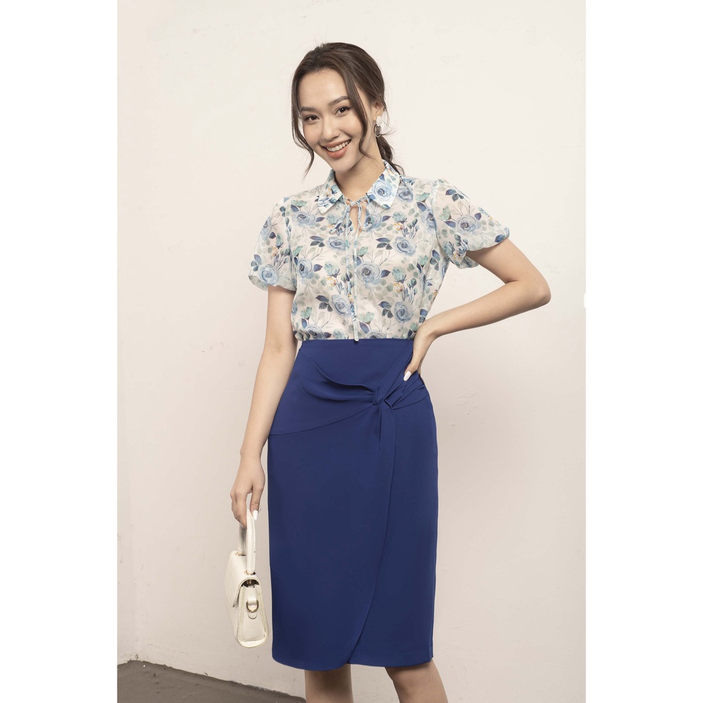 Áo sơ mi cổ sen, tay bồng, buộc dây nơ MMOutfit M-AO061221270