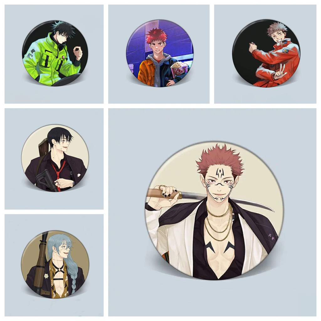 Huy hiệu IN HÌNH Jujutsu Kaisen Chú thuật hồi chiến anime chibi dễ thương tiện lợi