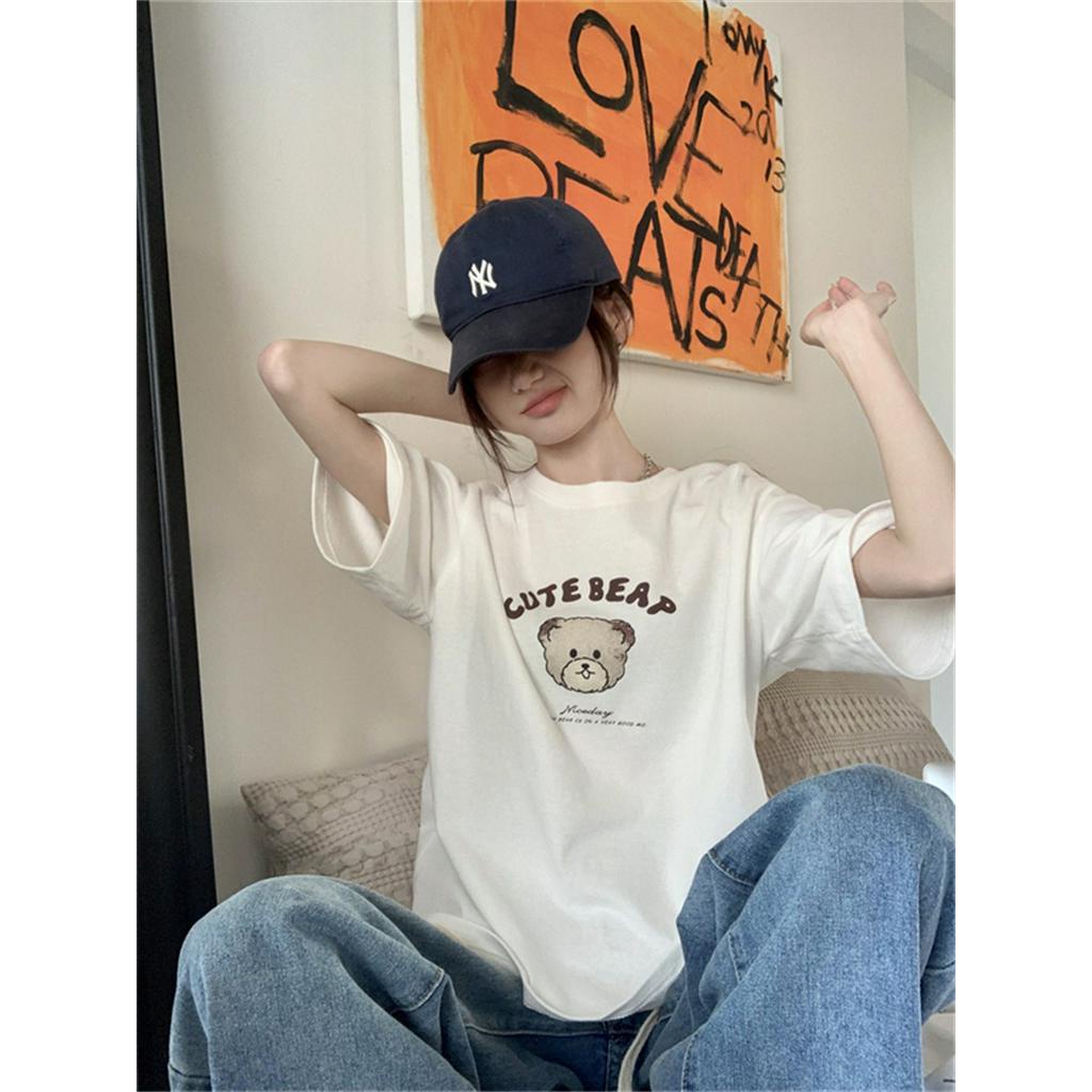 63888 Áo Thun Ngắn Tay Thoáng Khí In Hình Gấu