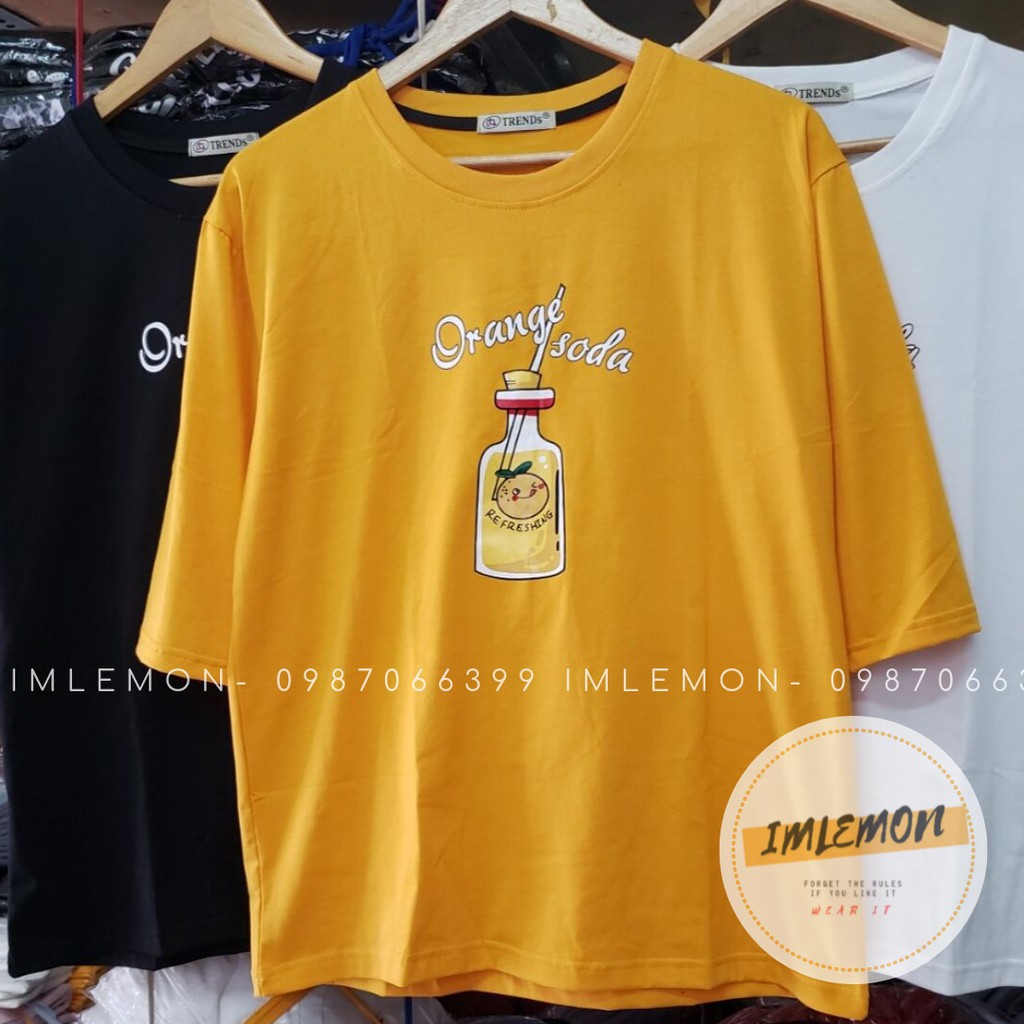 Áo Thun 4D Tay Lỡ Họa Tiết ORANGE SODA OVERSIZE SIÊU HOT 2019