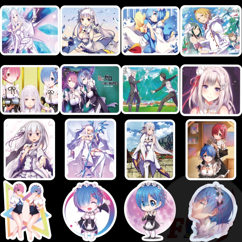 ❉ Re:Zero Series 01 - Anime Cartoon Rem Ram Emilia Stickers ❉ 50Pcs/Set DIY Fashion Mixed Waterproof Doodle Decals Stickers