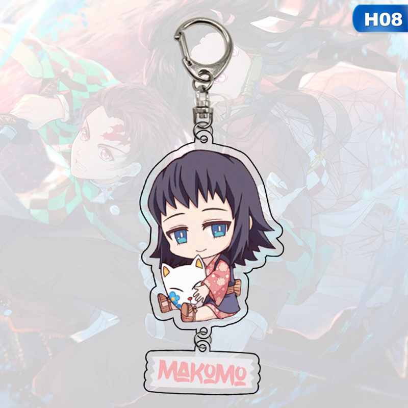 flowersqueen Móc Khóa Nhựa Hình Nhân Vật Hoạt Hình Demon Slayer Kimetsu No Yaiba