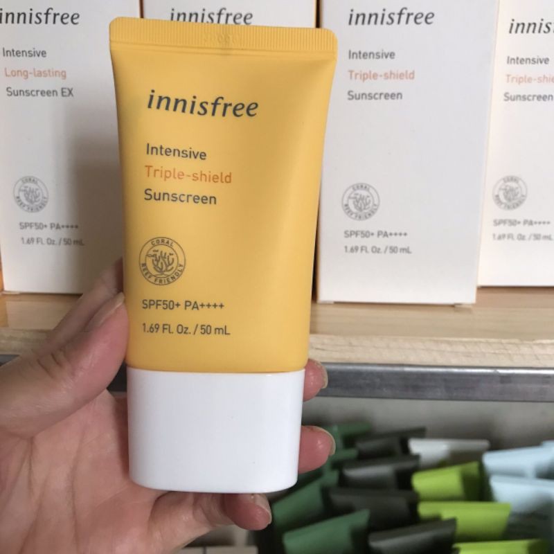 (GIÁ BÁN SỈ) Kem chống nắng Innisfree Vàng SPF50 + tặng mặt nạ dưỡng da