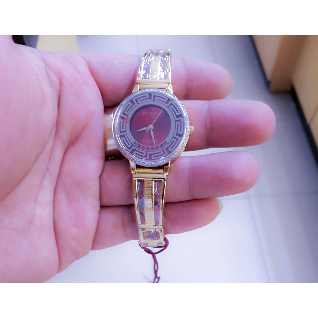 Đồng hồ nữ lắc tay siêu mỏng Sunrise hãng kính Sapphire chống nước chống xước
