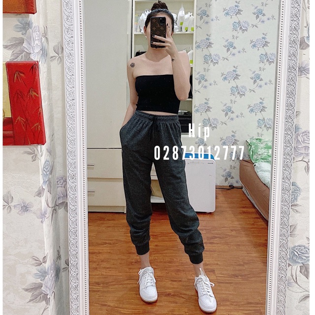 [XẢ KHO - GIÁ SỐC] Quần jogger nỉ da cá logo thêu siêu xinh (Híp shop) | BigBuy360 - bigbuy360.vn