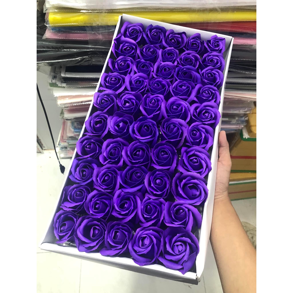 Hoa sáp đầu hoa hộp 50 bông