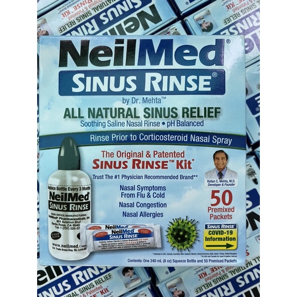 BỘ BÌNH RỬA MŨI NEILMED MỸ Date: 2026/2027 SINUS RINSE xuất xứ Mỹ full box