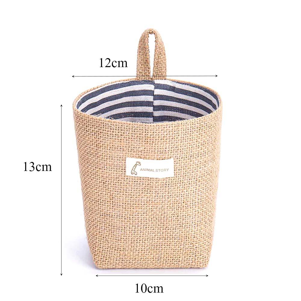 Giỏ Đựng Đồ Treo Tường Bằng Vải Lanh Cotton Trang Trí Nhà Cửa