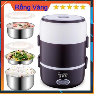 Hộp cơm cắm điện giữ nhiệt 3 tầng inox