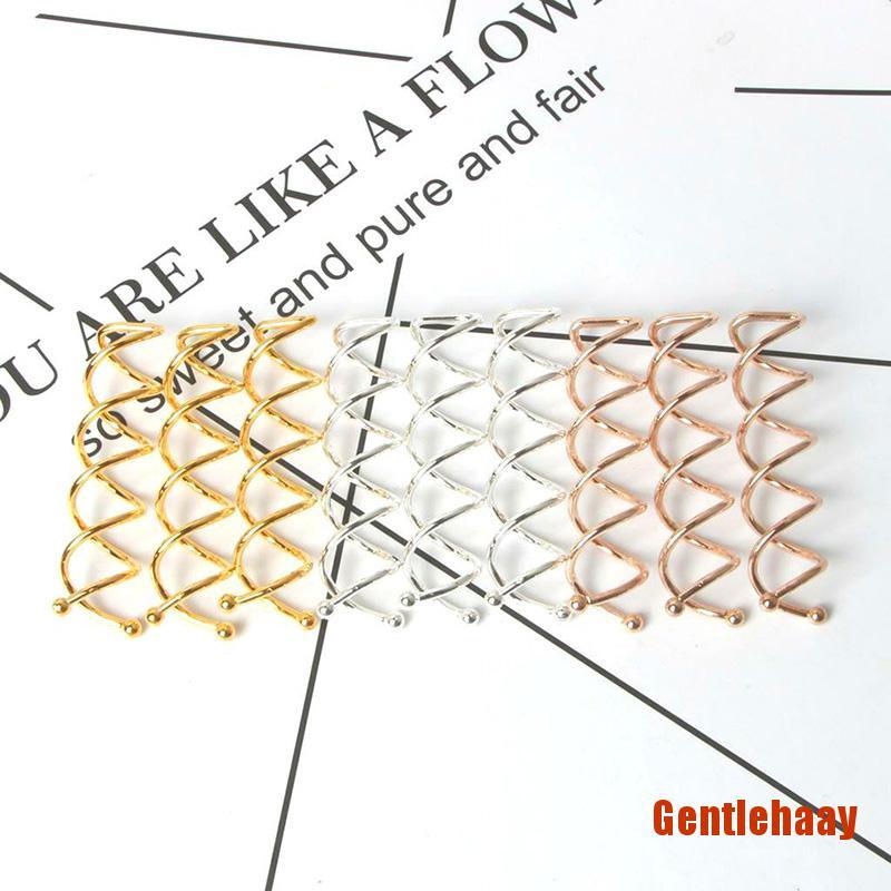 gentlehaay 10Pcs Gold Silver Color Rose Gold Spiral Spin Screw Clip Twist Barrette