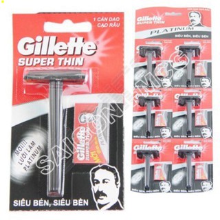 Dao Cạo Râu Gillette Super Thin + Tặng Kèm Lưỡi Dao Lam [ CẠO RÂU GILLETE LƯỠI LAM ]