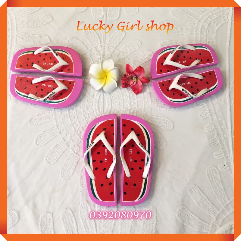 Dép Bé Gái Xỏ Ngón Dưa Hấu Siêu Kute Size 24-31 - Hàng Việt Nam - Lucky Girl shop