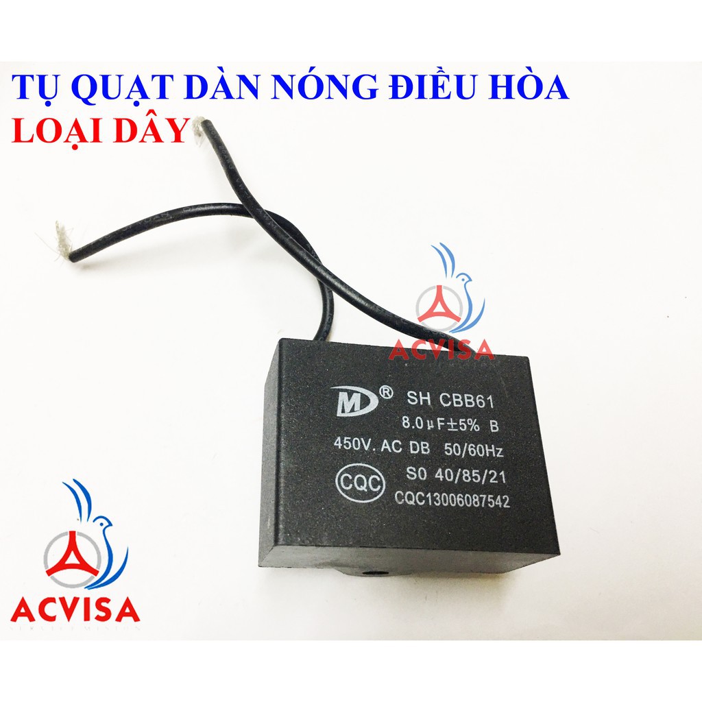 Tụ Quạt Dàn Nóng Điều Hòa Loại Có Dây 8µF