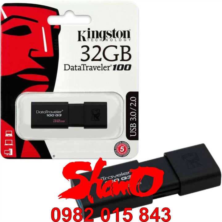 USB 3.0 Kingston 32GB – DataTraveler 100G3 – Chính hãng – Bảo hành 5 năm