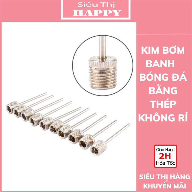 Kim bơm banh đồ chơi, bơm bóng đá, bóng chuyền bằng thép không rỉ