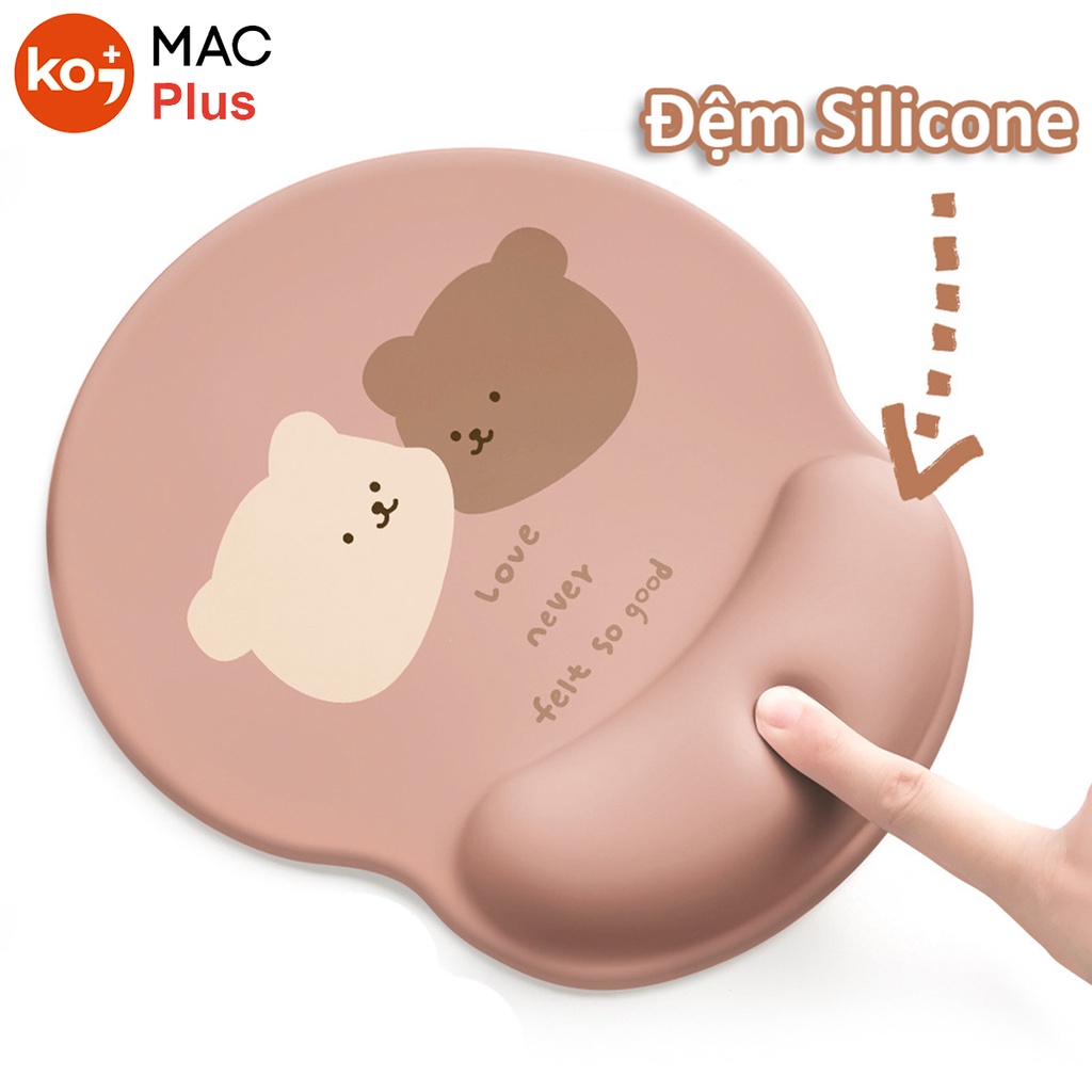 Bộ Lót Chuột Đệm Kê Tay Bàn Phím Gấu Xinh