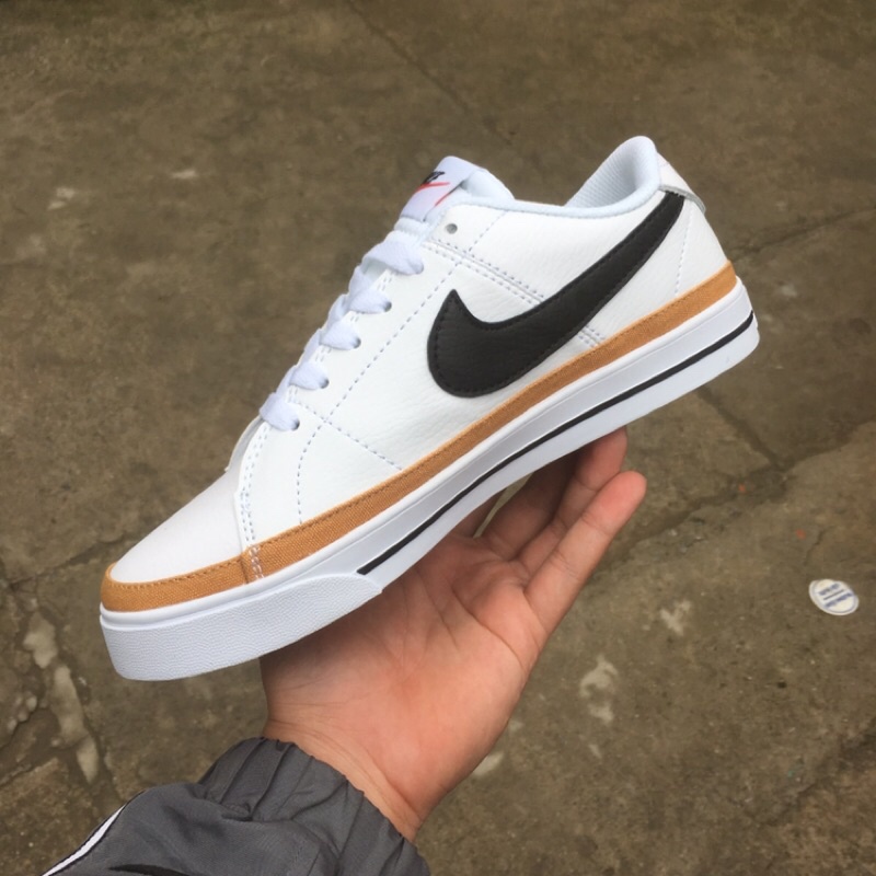 &gt;ẢNH THẬT-HÀNG THẬT&lt; Giày sneaker Blazer trắng viền nâu thấp cổ nam nữ