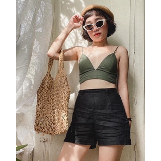 Quần Short - Linen - Cia Short - Đen - PHUTA