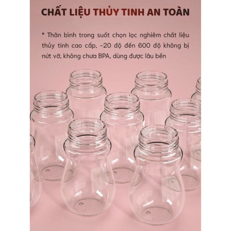 Bình Sữa Thủy Tinh Chịu Nhiệt Chống Sặc 150ml 240ml