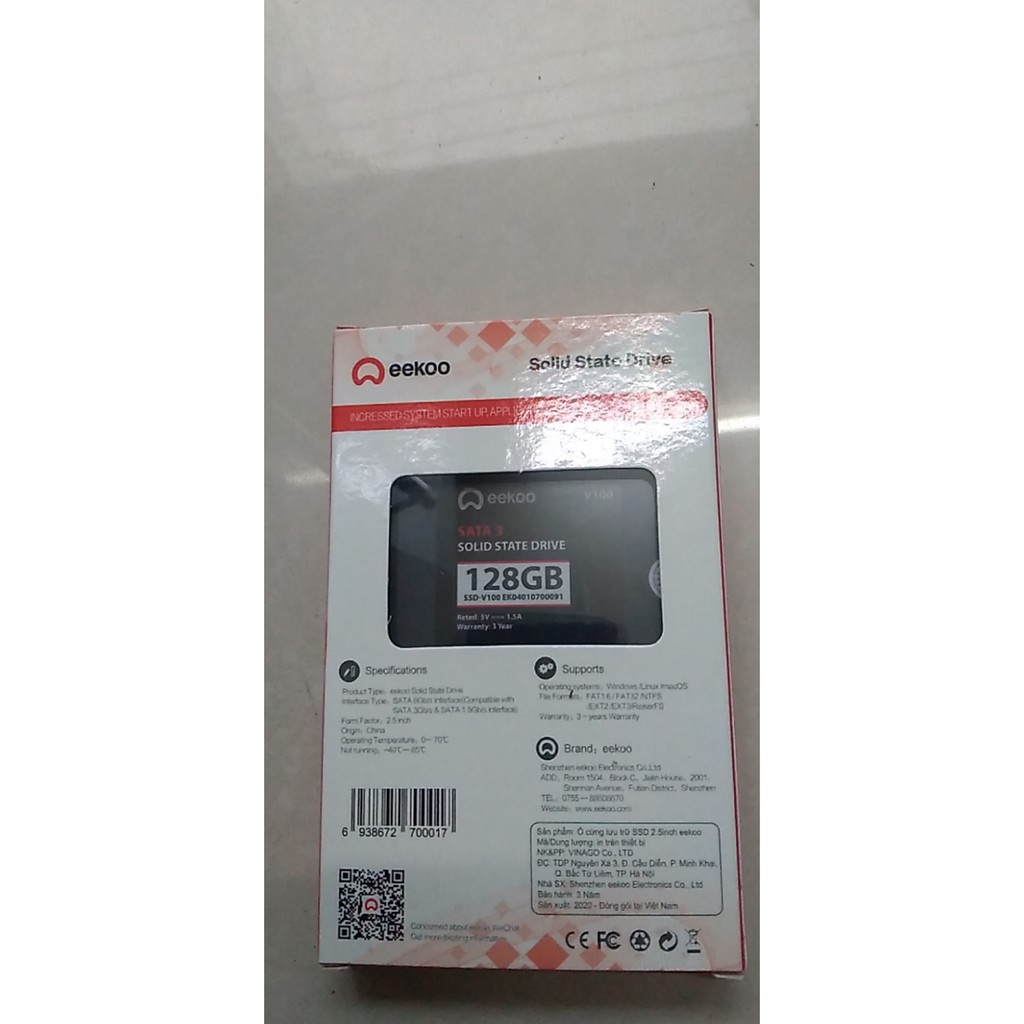 Ổ CỨNG SSD 128GB EEKOO V100 - 2.5IN - SATA3 6GB (lỗi đổi mới 30s) | WebRaoVat - webraovat.net.vn