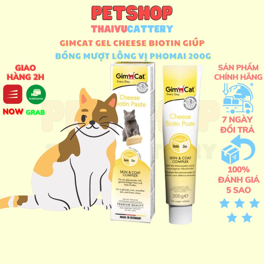 GIMCAT GEL CHEESE BIOTIN GIÚP BÓNG MƯỢT LÔNG VỊ PHOMAI 200g