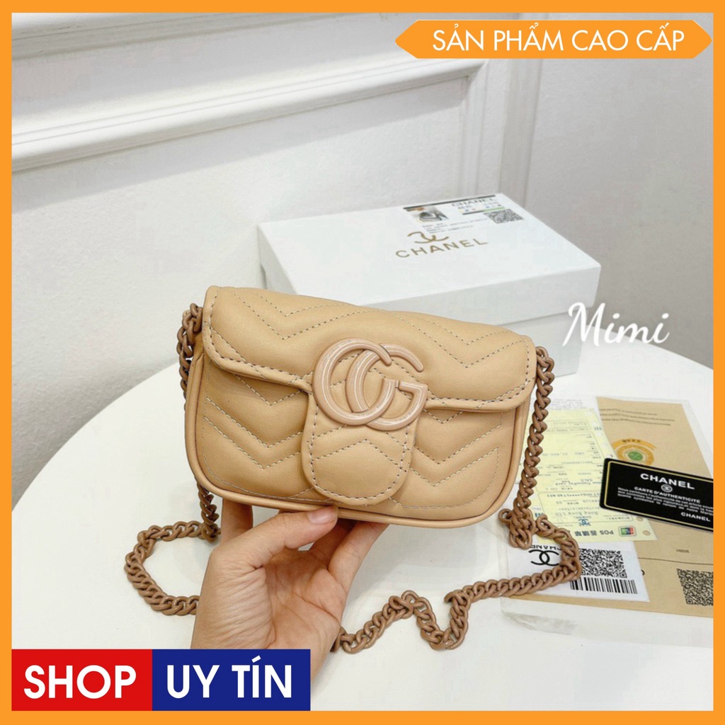 Túi Xách Nữ GC mini Đeo Chéo Full  3 Màu Đen  Hồng Be Túi Xinh LAHA54 - Chuyên Hàng QCCC