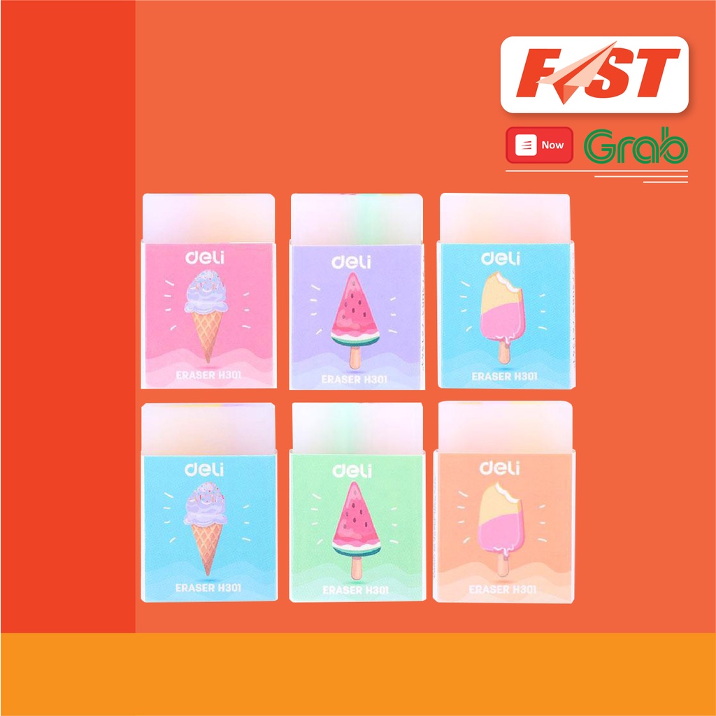 Gôm Tẩy Xóa Thạch Ice Cream Eraser - EH301 DELI (1 gôm)