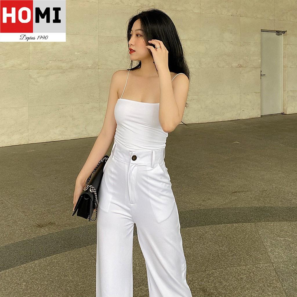 Áo 2 dây sợi bún croptop trơn, HOMI Fashion | BigBuy360 - bigbuy360.vn