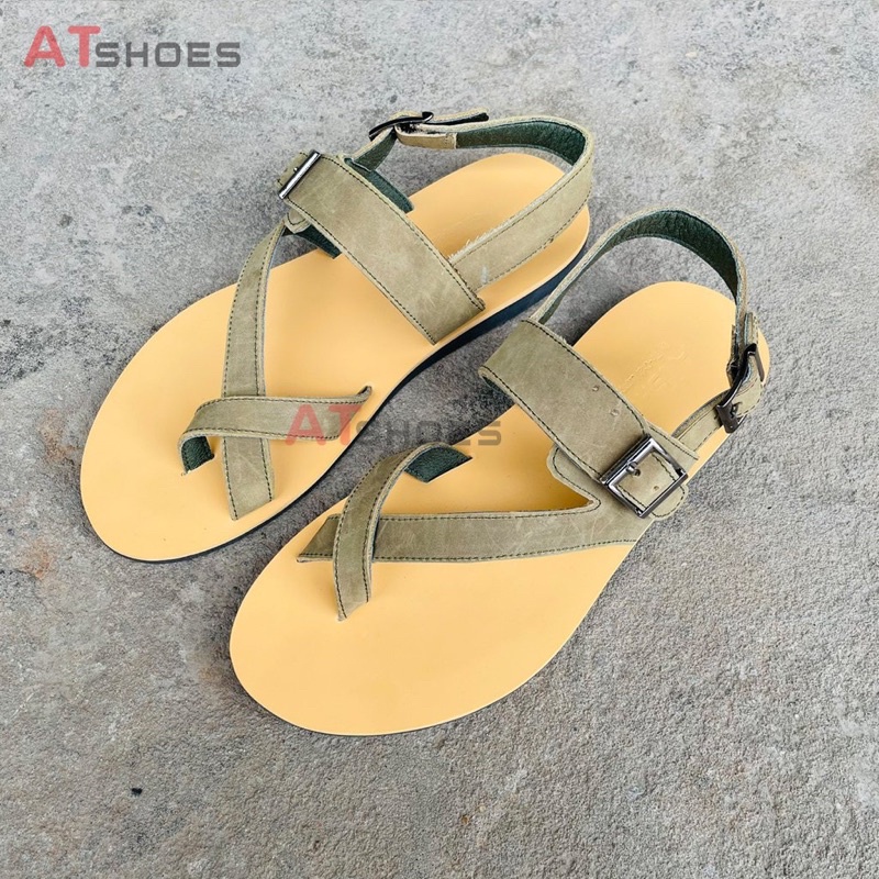 Sandal Unisex, dép quai ngang, dép nam da bò, không thấm nước, êm chân thoải mái Atshoes XDMM02