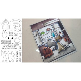 HnAstampy con dấu trong suốt clear stamp dùng làm thiệp thủ công handmade scrapbook bộ chó make my tail wag