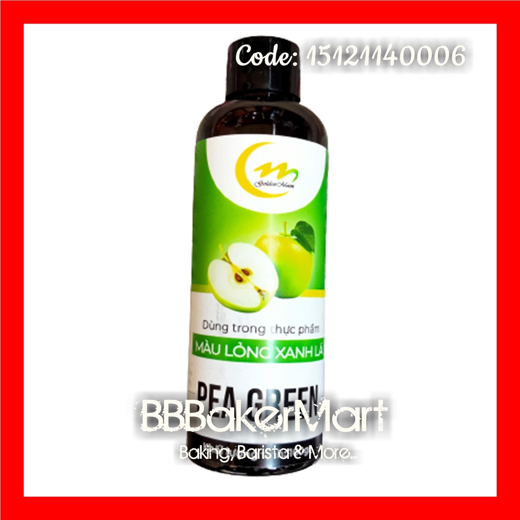 Màu nước thực phẩm XANH LÁ PEA GREEN - Chai 100gr