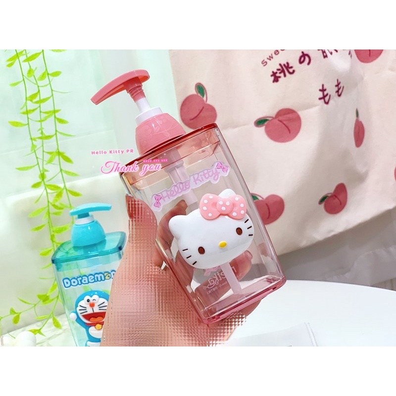 Bình đựng dầu gội, sữa tắm Hello Kitty - Doremon Doraemon