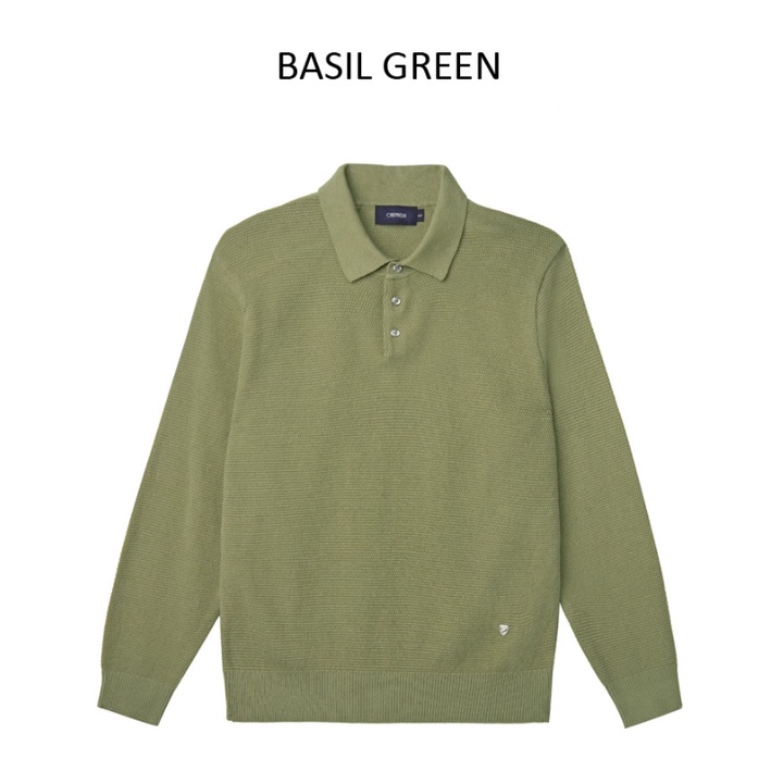 Áo polo len dày tay nam pha Cashmere Cremiux 6 màu nam tính