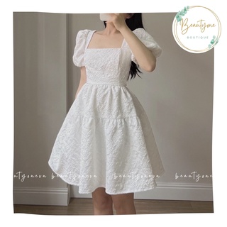 Váy gấm hoa 2 tầng đan dây lưng ảnh thật ở cuối - beautyone