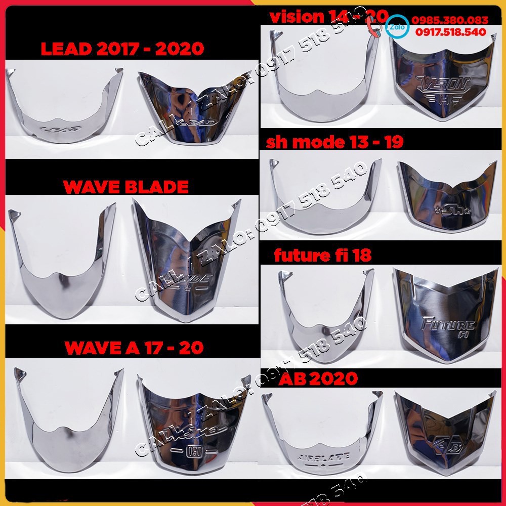 🥇 Ốp Mũi Dè Trước , Sau iNox Sh mode / Air Blade 2020 / Wave A / Wave RSX / Lead / Vision / Future Fi ( Gía 1 Cặp ) 🥇