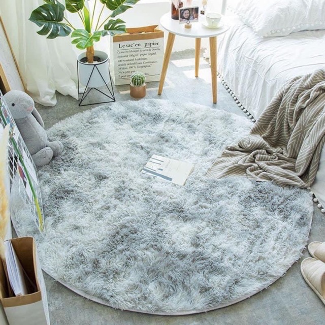 Thảm Lông Trải Sàn Tròn GHOME