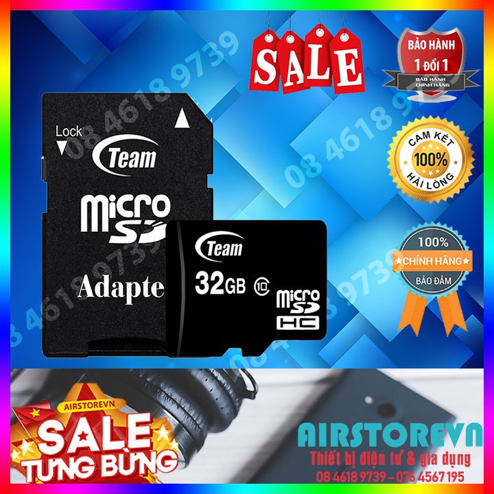 Thẻ nhớ MicroSD 32GB TeamGroup Class 10 - Hàng chính hãng- Giá cực ưu đãi