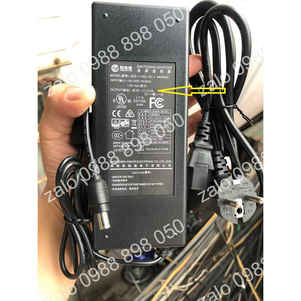 Nguồn adapter 48v 2a chân kim Model : ADS-110DL-52-1 480096G