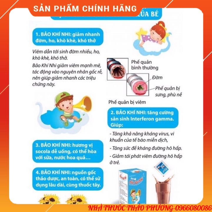 ✔BẢO KHÍ NHI PLUS✨thảo dược vị socola dễ uống✨giúp bé giảm nhanh ho đờm,khò khè,khó thở,tăng miễn dịch không lo tái phat