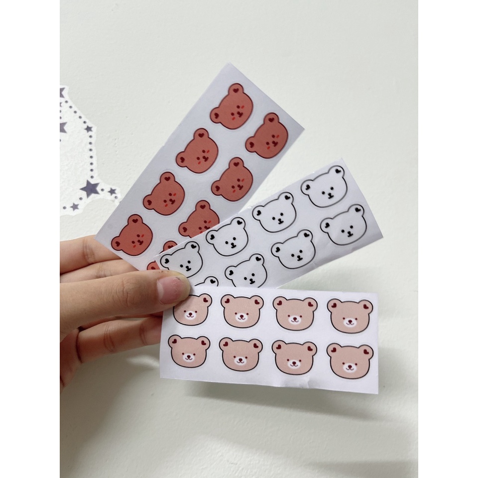Sticker nhiệt dán bình sữa và  đồ dùng cho bé (có chống nước) / Sticker Gấu , thỏ, khủng long, sóc, hổ