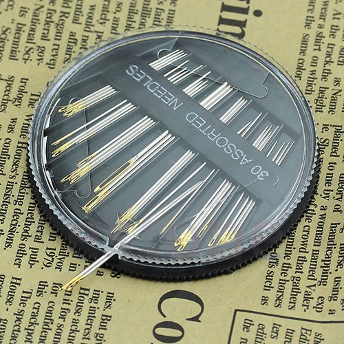 Hộp kim may 30 cây các loại bằng chất liệu thép