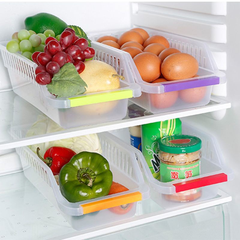 Khay Đựng Thực Phẩm Để Tủ Lạnh Tiết Kiệm Không Gian Giá Đỡ