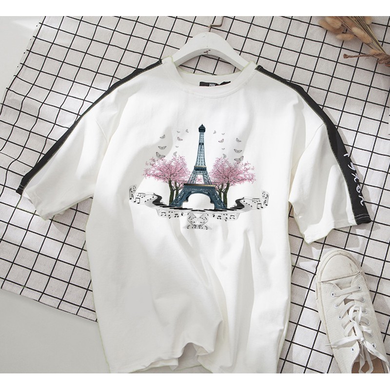 Áo thun Cotton Unisex - Paris - Tháp eiffel thơ mộng