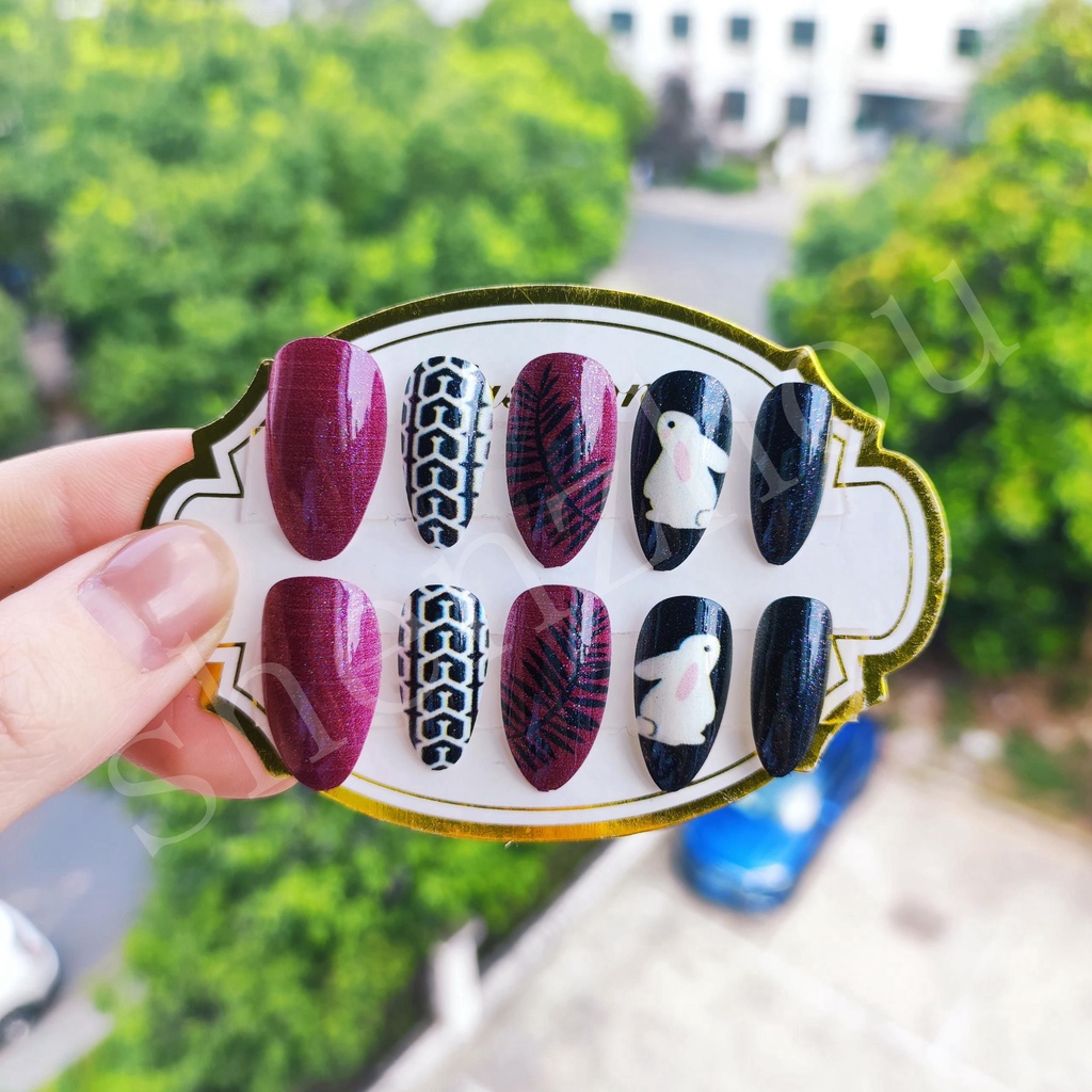 Set 24 Móng Tay Giả Kiểu Pháp Tự Làm T1-T50