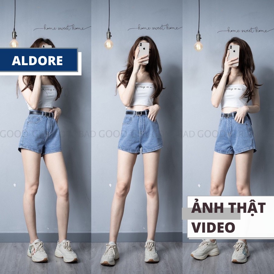 Quần đùi nữ jean cạp lưng cao quần short jean MSĐ1