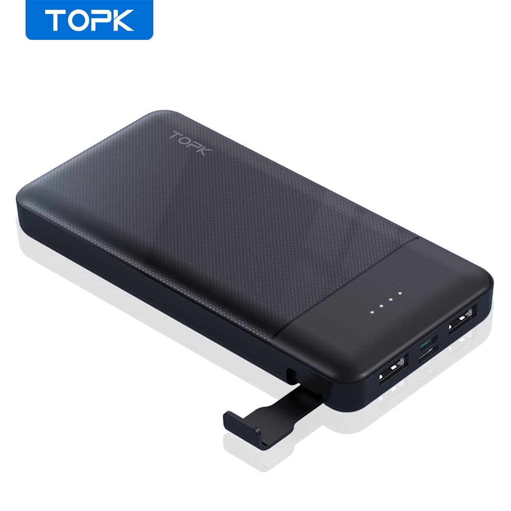 Pin Sạc Dự Phòng TOPK I1014 10000mAh Tích Hợp Giá Đỡ Điện Thoại