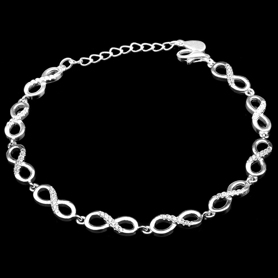 Vòng tay nữ BẠC HIỂU MINH LTU485 họa tiết vô cực cá tính thời thượng